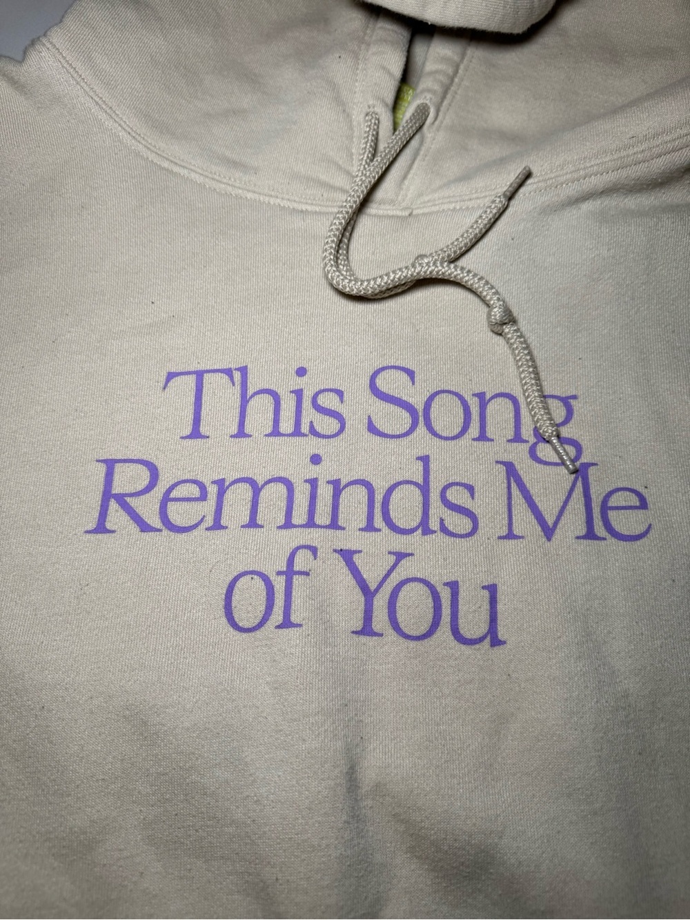 Lonely Ghost This Song Reminds Me Of You Hoodie Tan Purple Cream Size XL - Picture 3 of 7